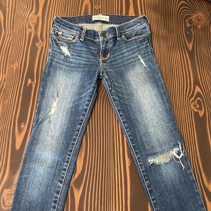 Abercrombie Kids “The A&F Super Skinny” Distressed Jeans